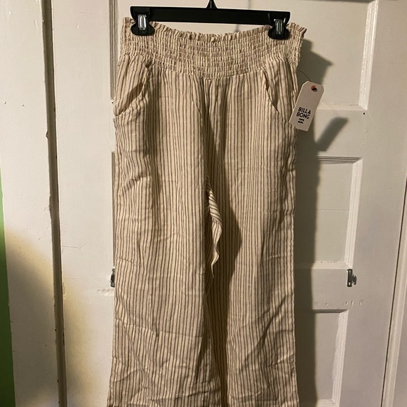 NWT! Billabong New Waves Wide Leg Beach Pant Stripe Medium Flowy Lightweight - Picture 12 of 16